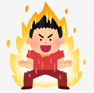 燃える人　フリー素材
