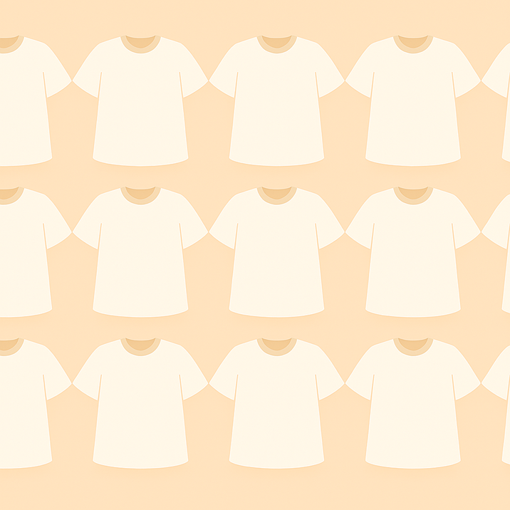 量産された白いTシャツ